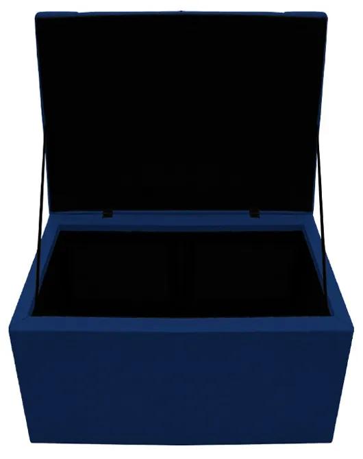 Calçadeira Copenhague 100 cm Solteiro Suede Azul Marinho - ADJ Decor