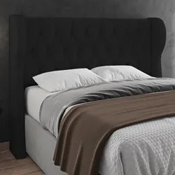 Cabeceira Casal Cama Box 140cm Malva I02 Linho Preto - Mpozenato