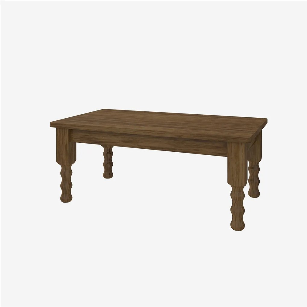 Conjunto de Estofados de Madeira Maciça com 3, 2 e 1 Lugares com 1 Mesa de Centro e 1 Mesa de Canto Belini
