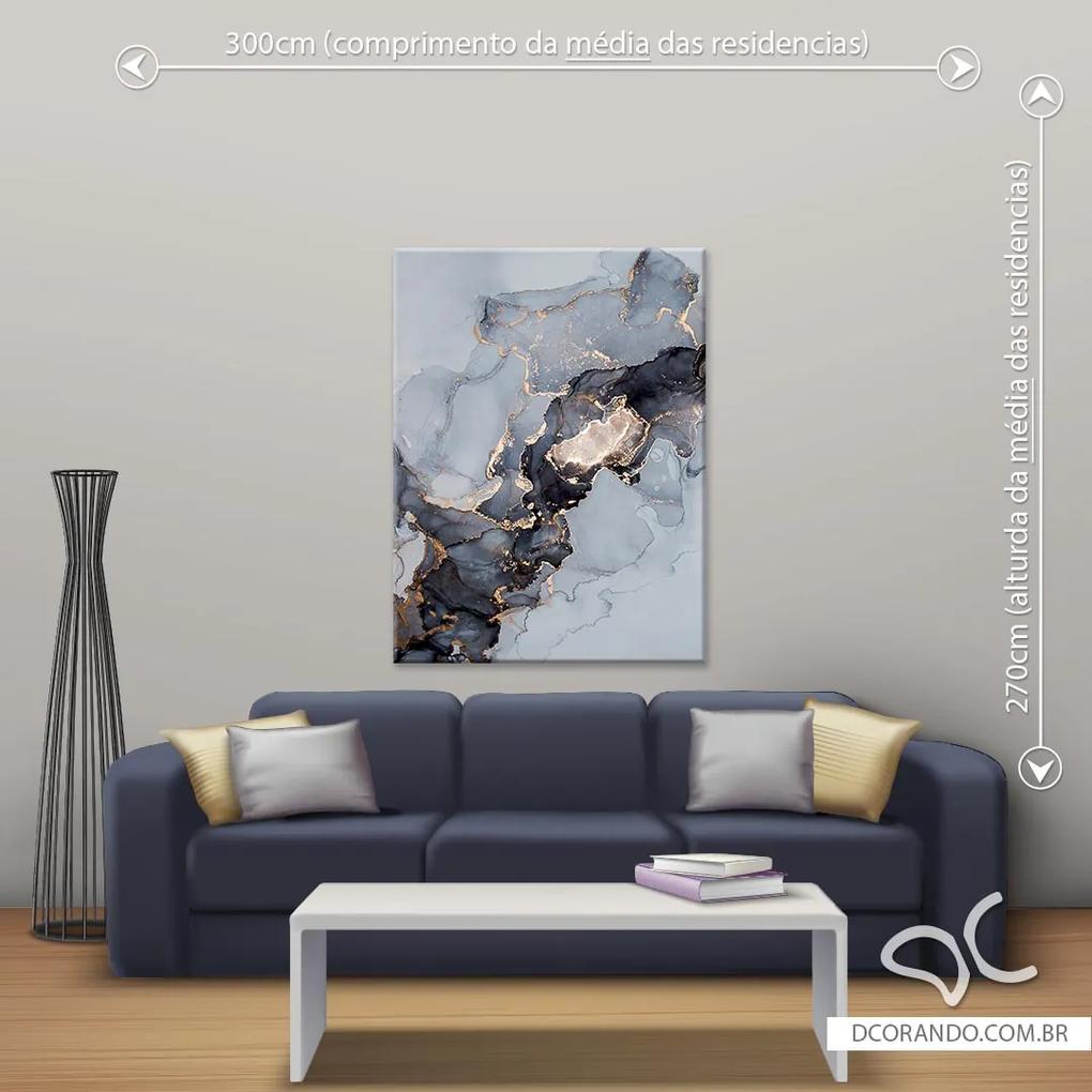 Quadro Abstrato Cinza - Grande 140cm x 105cm, Tela Canvas