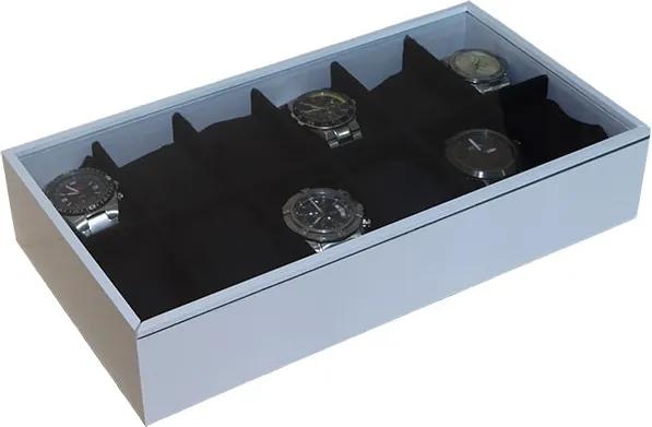 Porta Relógios com 12 Divisórias Branco