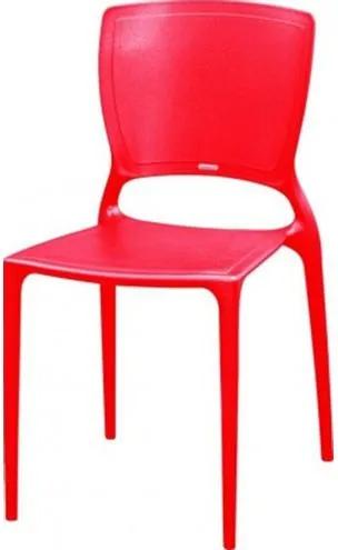Cadeira Sofia Encosto Fechado Polipropileno Vermelho - 18750 Sun House