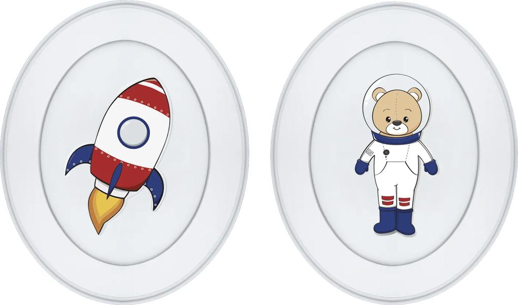 Quadros Carambola Ursinho Astronauta Branco