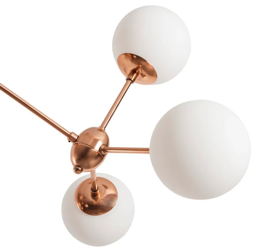 Pendente Cacau Ø68X57X83Cm 6Xg9 / Metal E Globo Ø12Cm | Usina 16738/6 (AV-M - Avelã Metálico, CLEAR)