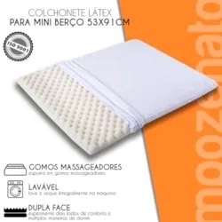 Colchonete Para Mini Berço 53x91cm Látex Lavável Branco - Fibrasca