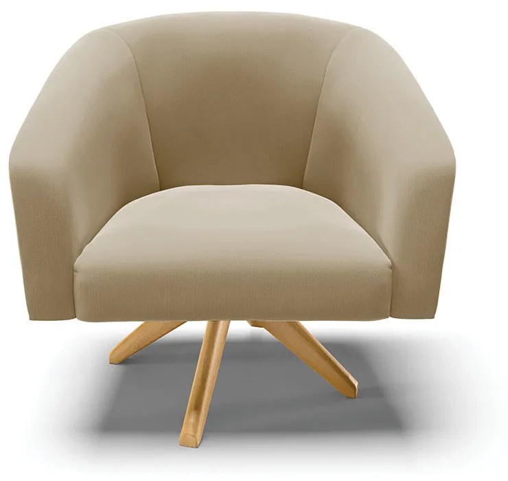 Poltrona Decorativa Giratória MA30 Kit 2 Stella Suede Marrom Rato D03 - D'Rossi