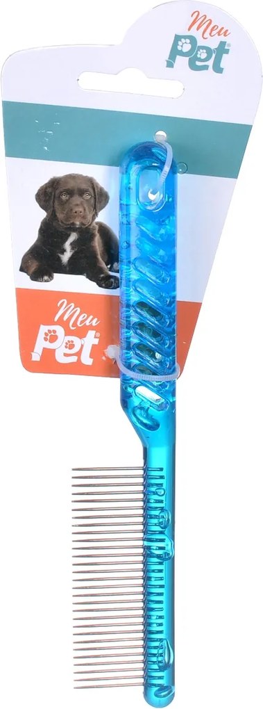 Escova Pente Simples Para Cachorros e Gatos Azul - Meu Pet