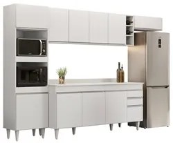 Armário de Cozinha Modulada 5 Peças CP17 Balcão com Tampo Branco - Lum