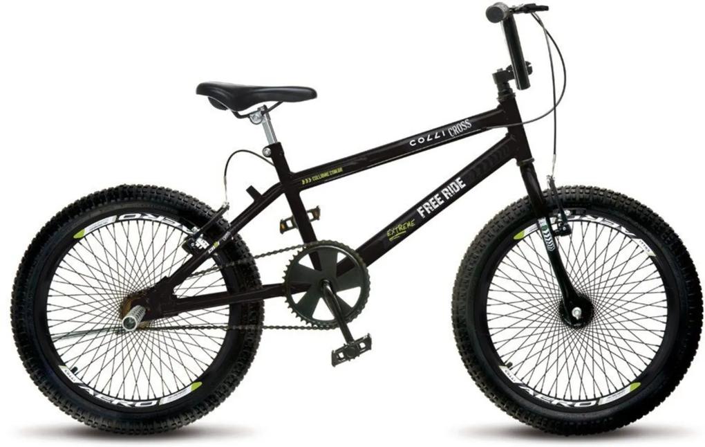 Bicicleta BMX Aro 20 Cross Ride Extreme Aero Preto Fosco - Colli Bikes