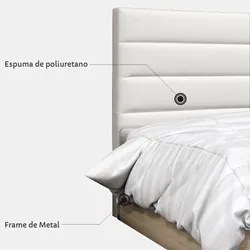 Cabeceira Casal Queen 160cm Greta Sintético Branco - Mpozenato