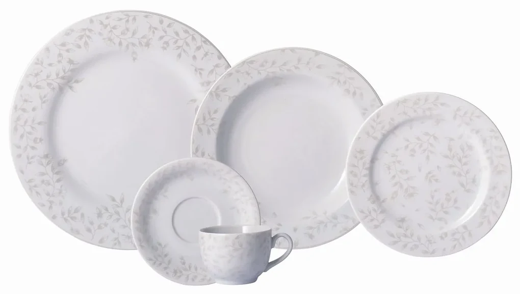 Aparelho de Chá e Café Porcelana Schmidt 53 peças - Dec. Saint Germain 2210  - SCHMIDT