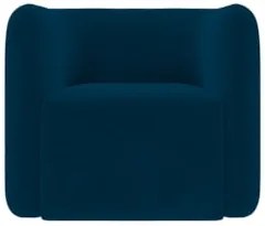 Poltrona para Sala de Estar Decorativa Quadrada Maggie Z08 Veludo Azul