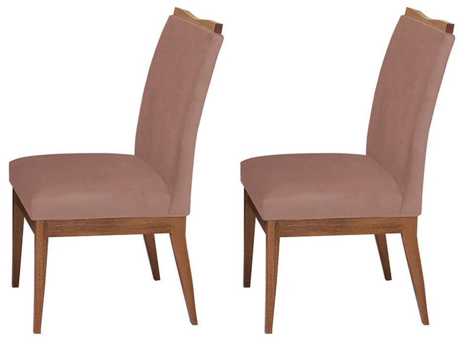 Conjunto 2 Cadeiras Decorativa Leticia Veludo Crepe