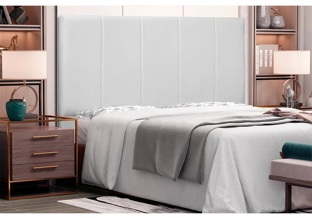 Cabeceira Arizona Para Cama Box Solteiro 90 cm Corino Branco - D'Rossi