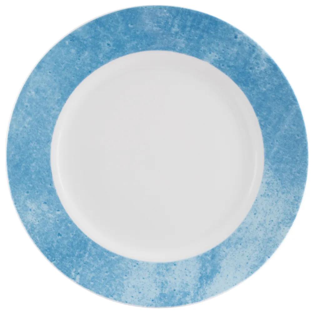 Prato Raso 27Cm Porcelana Schmidt - Dec. Cromo Azul 2446