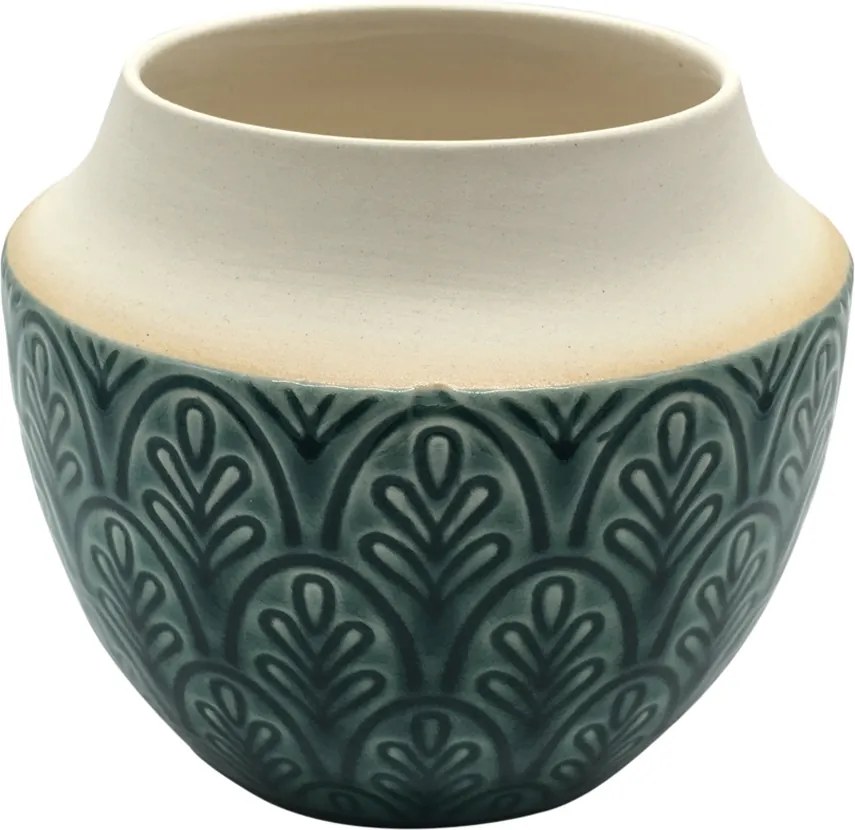 vaso de cerâmica VINICIUS 14cm verde Ilunato XD0436