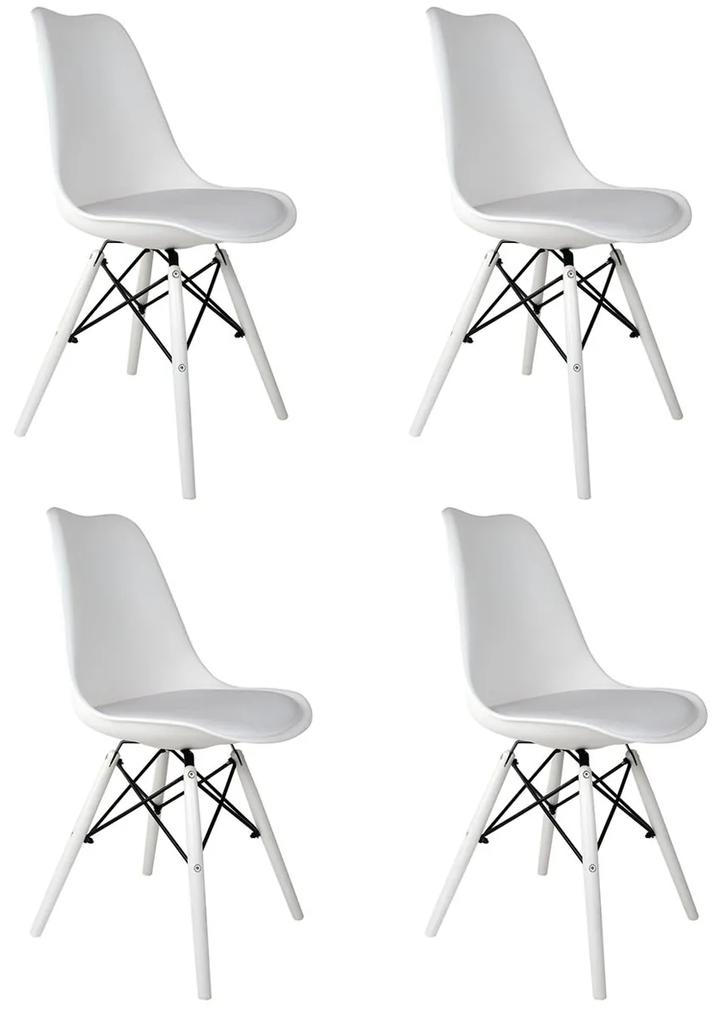 Conjunto 4 Cadeiras Saarinen Branca Com Pé Pranco DSW - Empório Tiffany