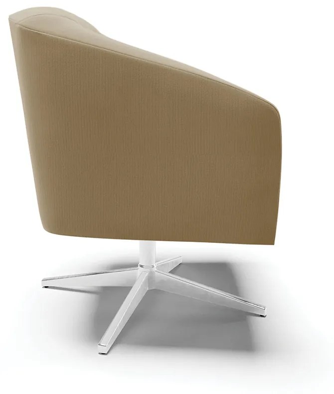 Poltrona Decorativa Giratória Cromada Stella Suede D03 - D'Rossi - Marrom Rato