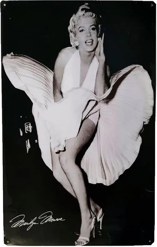 Placa De Metal Vintage Da Marilyn Monroe Vestido Branco