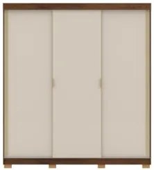 Guarda Roupa Casal 200cm 3 Portas Duke Flex Imbuia/Fendi V02 - Mpozena