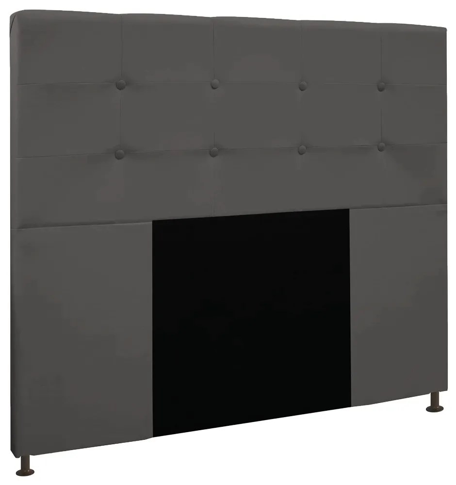 Cabeceira Safira Para Cama Box King 195 cm Suede Grafite - D'Rossi