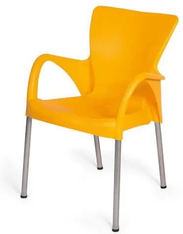 Cadeira Armenia em Polipropileno Amarelo com Pes Aluminio - 47944 Sun House