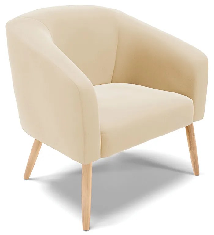 Sofá Namoradeira e Poltrona Pé Palito Natural Stella Suede D03 - D'Rossi - Bege