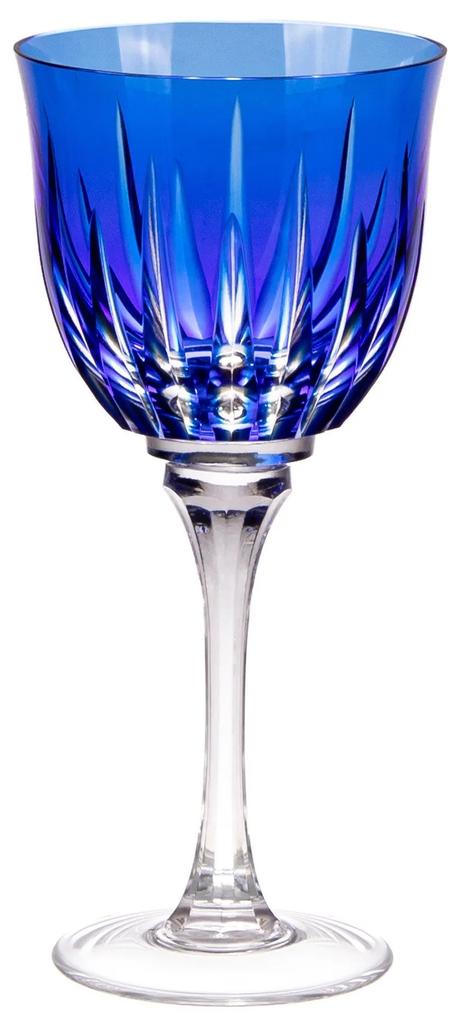 Taça de Cristal Lapidado p/ Água 25 - Azul - 66  Azul Escuro - 66