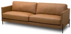 Sofá 3 Lugares Para Sala Living 240cm Bliss L08 Couro Camel  - Mpozena