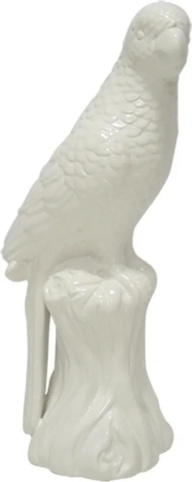escultura pássaro SUMATRA cerâmica branca 13cm Ilunato QC0592