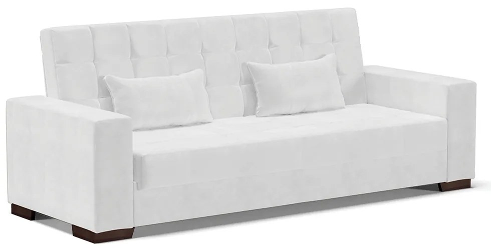 Sofá Cama Casal 3 Lugares 210cm Lisboa Corano  D03 - D'Rossi - Branco