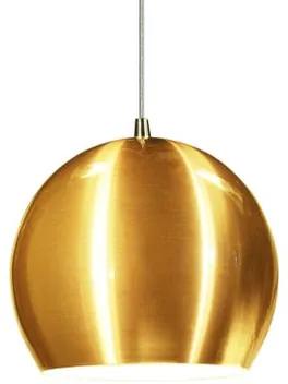 Luminária Pendente Meia Bola Conflate Tom Ouro de Alumínio - Soq: E27 / Tam: 14x13cm