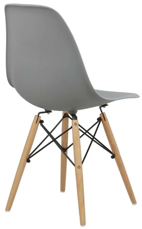 Cadeira Eiffel Eames Base Madeira Sala de Jantar Cinza R02 - D'Rossi