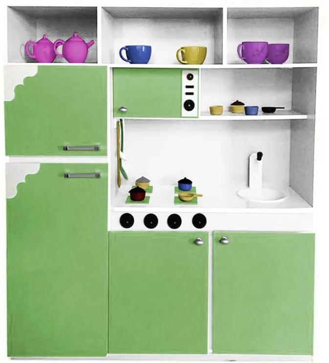 Cozinha de Brinquedo Infantil 130cm Verde/Branco - Criança Feliz