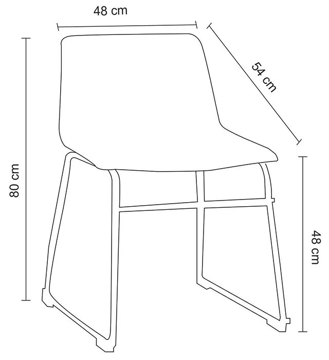 Kit 2 Cadeiras Decorativas Marquezine Sala de Jantar PU Base Aço Marrom/Preto G56 - Gran Belo