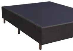 Base Para Cama Box Casal 138cm Suede Liso Tower NW Marrom - Gazin