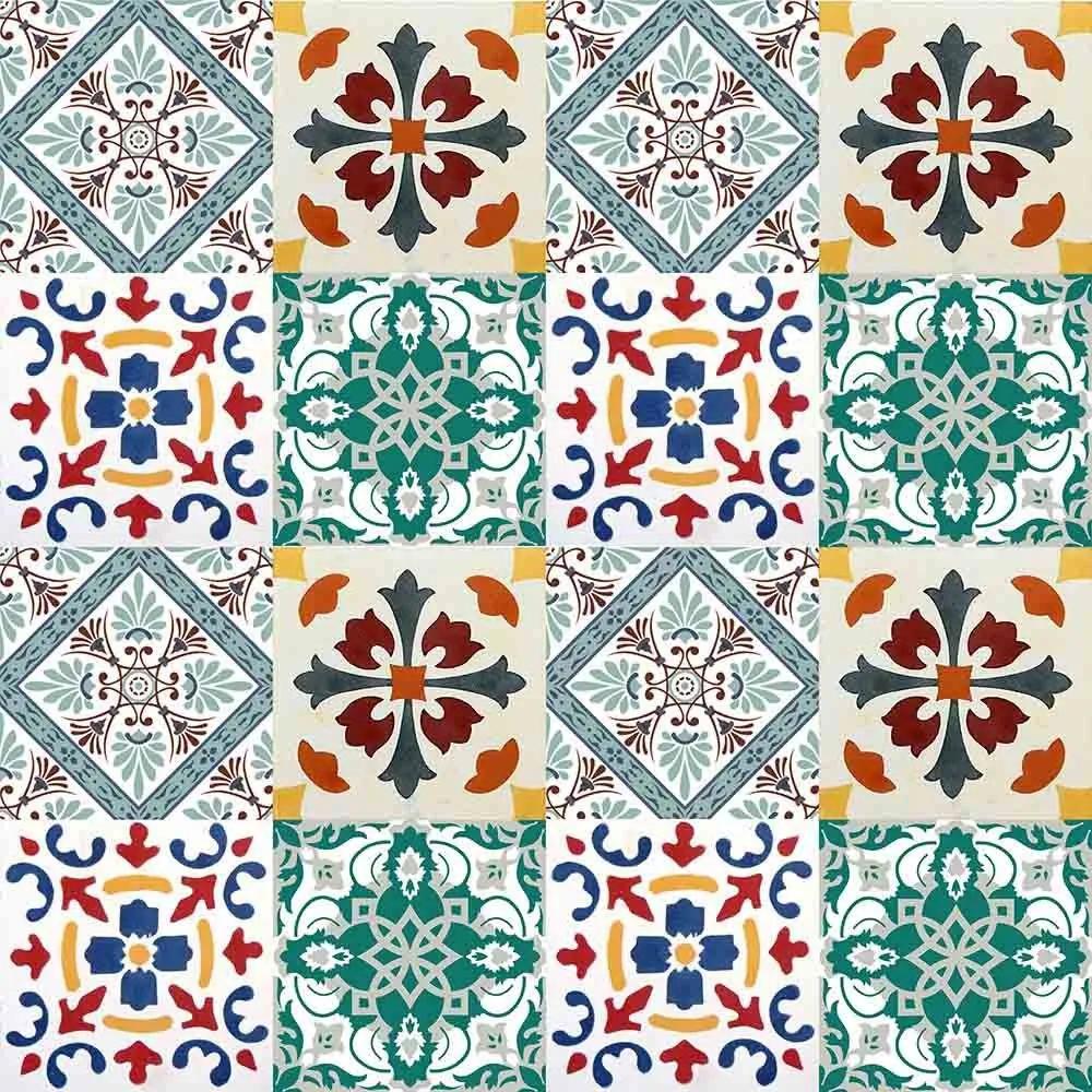 Adesivo para Azulejo Português Mosaico Guimarães Vinil 15x15cm 16 peças Cosi Dimora