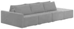 Sofá Ilha Modular com Puff para Sala Living 342cm Georgia Z08 Veludo C