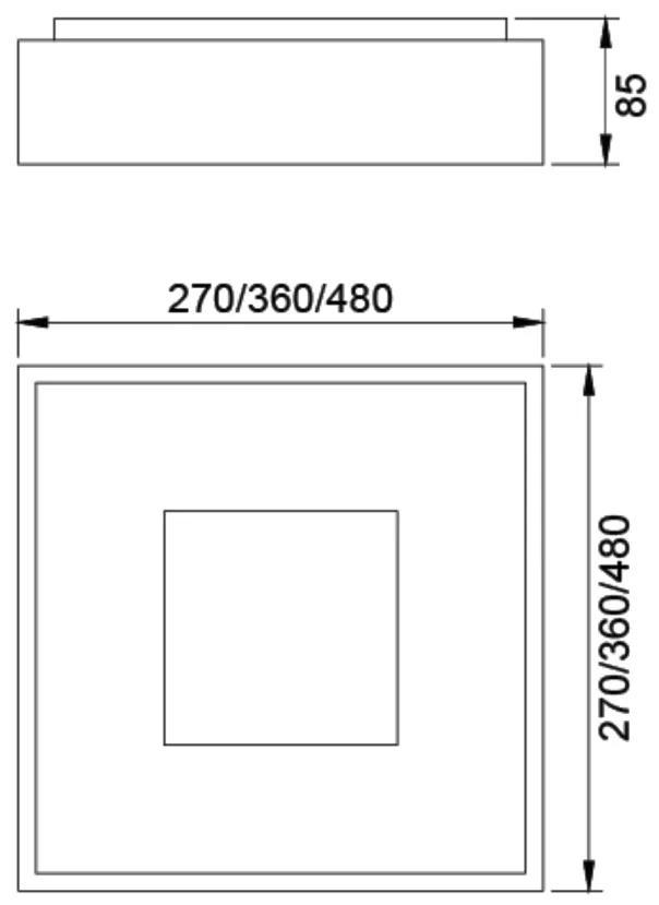 Plafon Dona 48X48Cm Led 32,8W Bivolt | Usina 19295/48 (GF-M Grafite Metálico, 3000k)