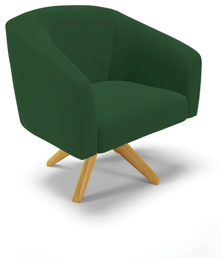 Poltrona Decorativa Giratória MA30 Kit 2 Stella Veludo Verde D03 - D'Rossi