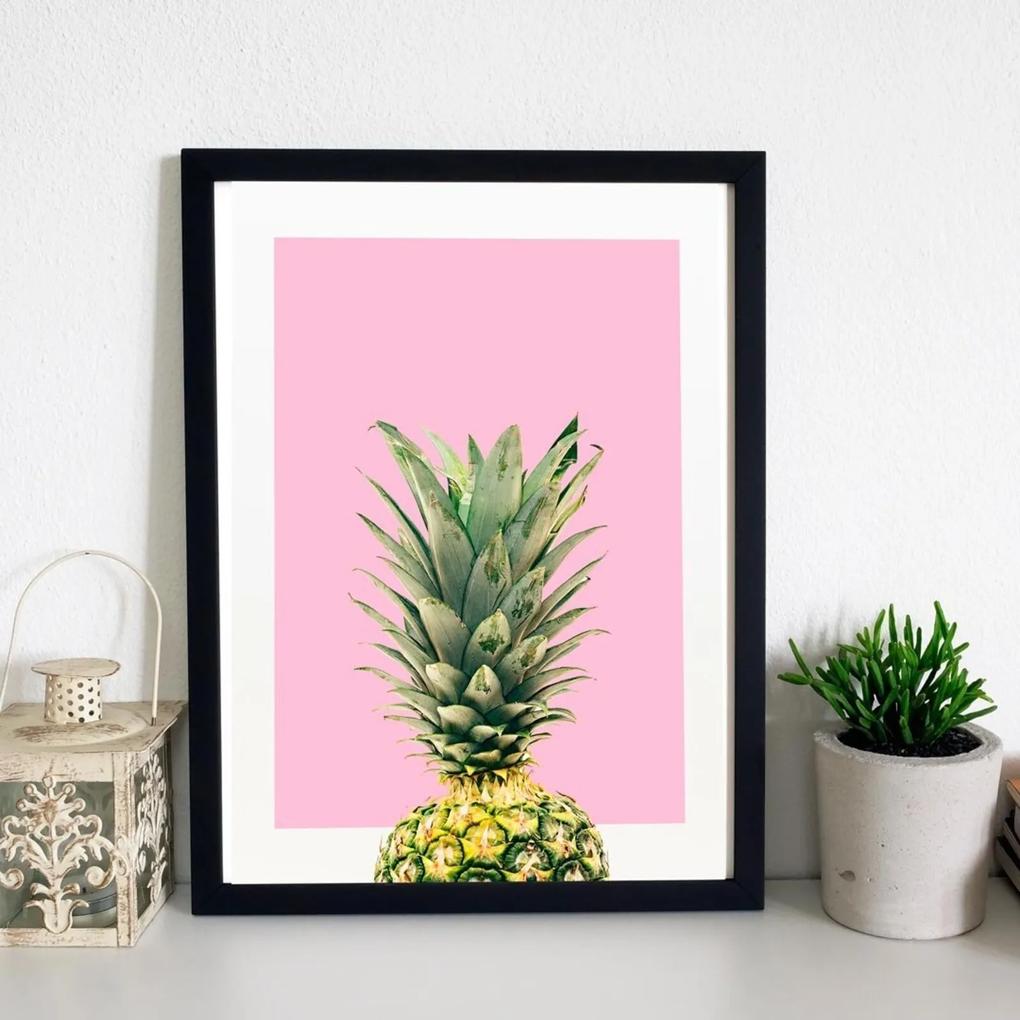 Quadro Decorativo com Moldura Pineapple Preto - 20x30cm