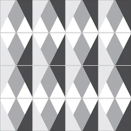 Adesivo Azulejo Geométrico Cinza  Preto Branco 14826