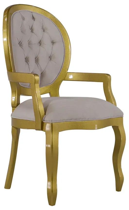 Cadeira de Jantar Medalhão Lisa Com braço - Wood Prime 14704 Liso