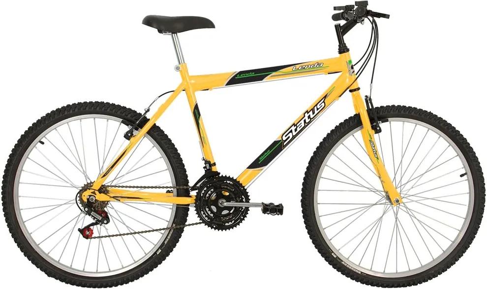 Bicicleta Status Bike Lenda Aro 26 18 Marchas - Amarela