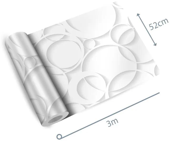 Papel de parede adesivo circulo branco sombreado