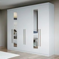 Guarda Roupa Casal Com Espelho 6 Portas Versalhes Branco - Santos Andi