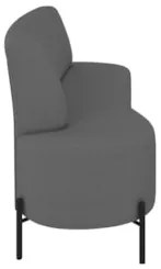 Sofá 2 Lugares 135cm Pés Aço Preto Tamar Z08 Boucle Grafite - Mpozenat