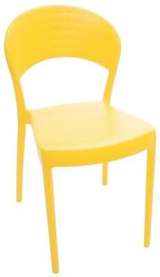 Cadeira Sissi encosto fechado amarela Tramontina