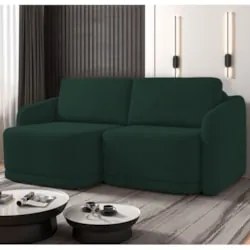 Sofá Cama Casal para Sala 196cm Polska Z08 Veludo Verde - Mpozenato