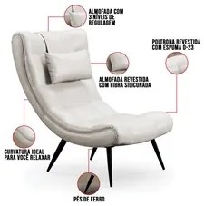 Kit 2 Poltronas Decorativas Para Sala de Estar com Almofada e Pés Pali